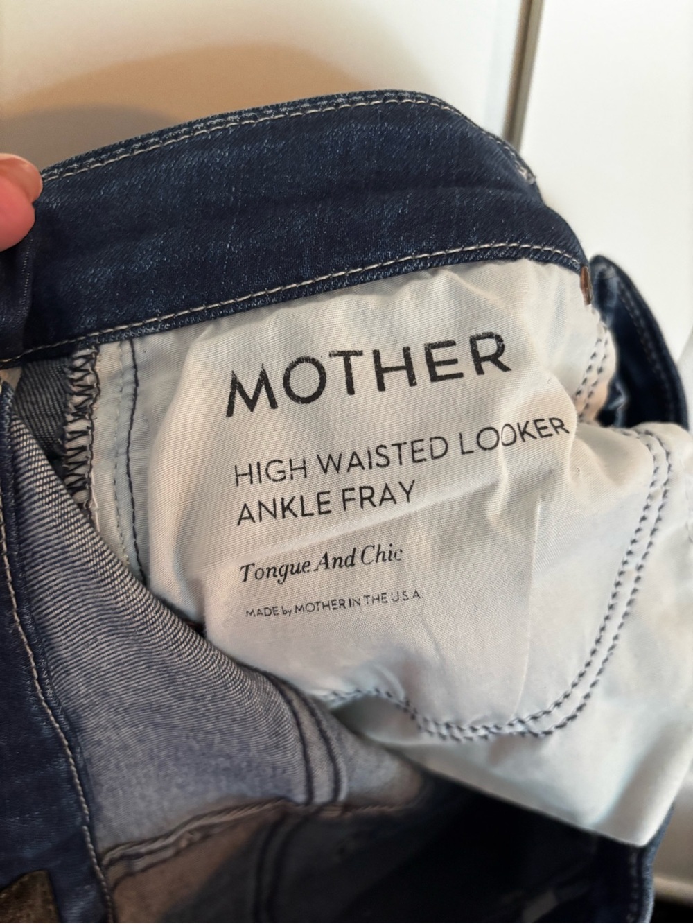 Mother High Waisted Looker Ankle Fray Women's Jeans Dark Stretch Size 27 - Picture 5 of 6